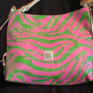 Dooney & Bourke Pink and Green Zebra Print Women's Bag